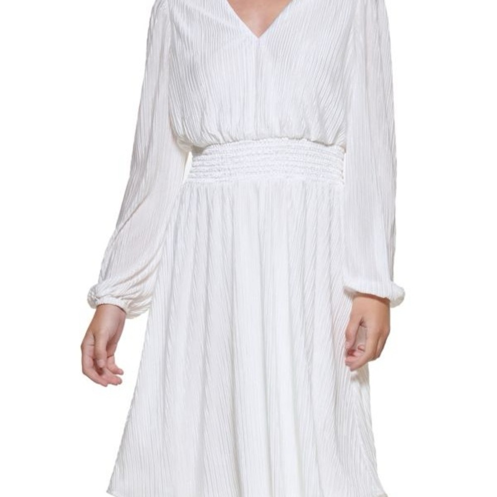 Kensie Crinkle Blouson Dress